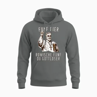 Lustig Hoch 5 Dorfkinder Dorfmädl Traktor - Römische Fünf Du Gottloser - Seine Heiligkeit Biertrinker T-Shirt Schwarz Klein Unisex-Erwachsene Vatertag Hochzeit Frühling Unisex Hoodie - Graphite Heather