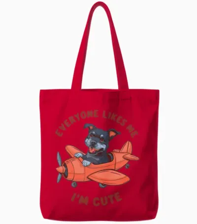 Dog of Wisdom 4 Tote Bags - Red