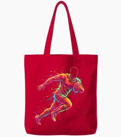 Rugby Player Man Child Boy Tote Bags - Red