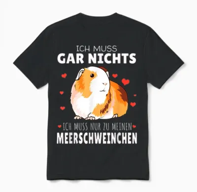 Ich Muss Nur Zu Meinen Meerschweinchen Unisex T-Shirt - Black