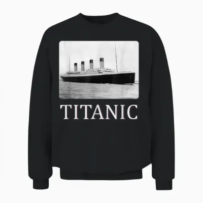 Titanic 1912 Vintage Titanic Expert Titanic Jungen Mädchen Unisex Sweatshirt - Black