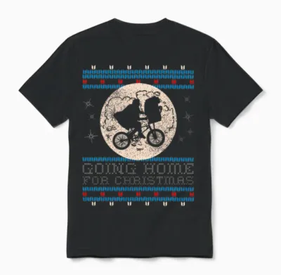 E.t. the Extra-Terrestrial Home for Christmas Unisex T-Shirt - Black