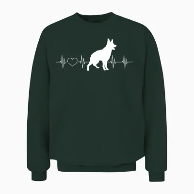 Australian Cattle Dogs Heartbeat Unisex Sweatshirt - Forest