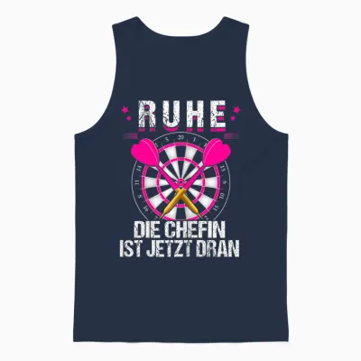 Women's Rest Die Chefin Ist Jetzt Dran, Darts Dartter Women's Dart T-Shirt, Black Unisex Tank Top - Navy