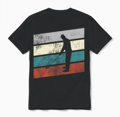 Golf Retro Unisex T-Shirt - Black