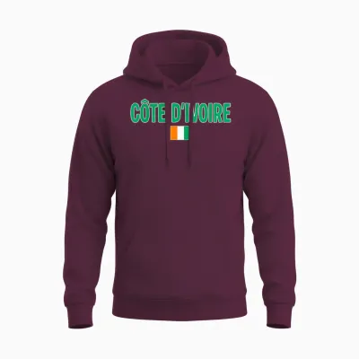 Ivorische Flagge Elfenbeinküste Unisex Hoodie - Maroon