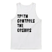 Truth Controls the Cosmos Unisex Tank Top - White – 1
