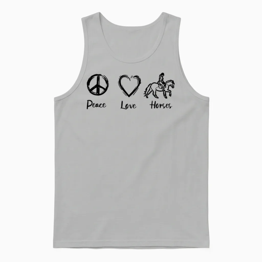 Horse Love - Lovers Unisex Tank Top in Ash