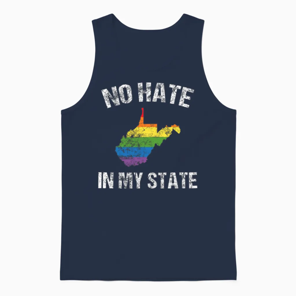 Lgbt Support Gift West Virginia Ally Gay Pride Unisex Tank Top in Navy