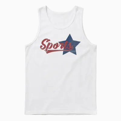 Sports Vintage Retro Lettering Unisex Tank Top - White