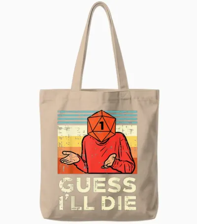 Rpg Gamer 1 Guess Ill Die Retro Men Boys Tote Bags - Natural