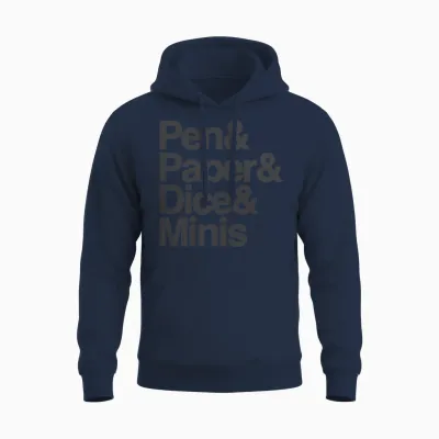 Pen Paper Dice Minis Unisex Hoodie - Navy