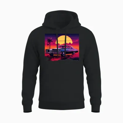 Retro Cadillac Unisex Hoodie - Black