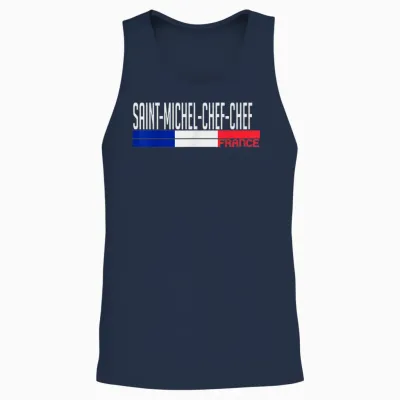 Saint-Michel-Chef-Chef France Drapeau France Fierté De La Ville Unisex Tank Top - Navy