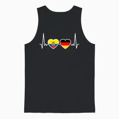Ecuador Deutschland Herzschlag Flagge Ecuadorianer Unisex Tank Top - Black