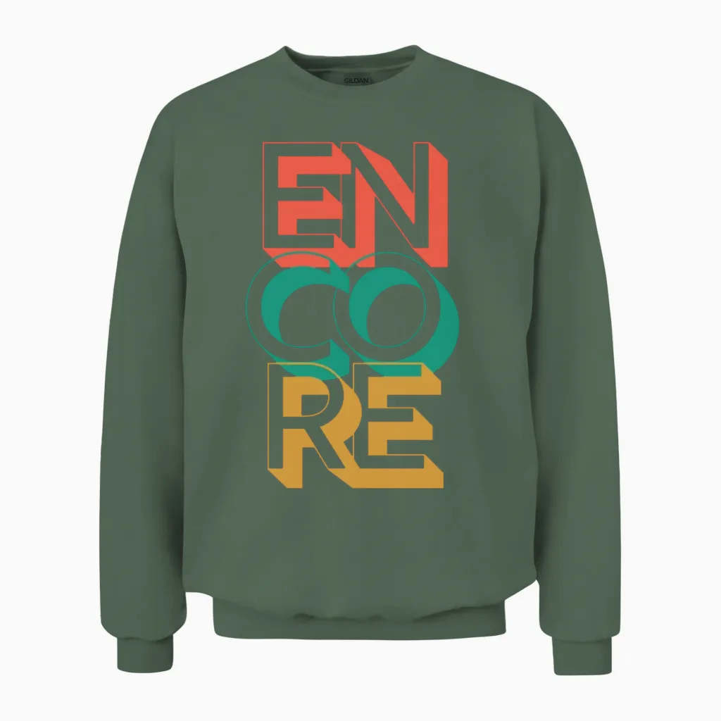 Retro Encore Unisex Sweatshirt in Military Green