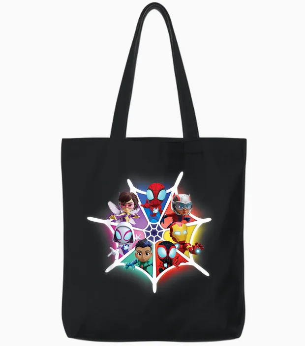Marvel Spidey and His Amazing Friends Avengers Team-Up T-Shirt, Black Tote Bags in Black