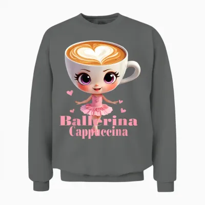 Funny Ballerina Cappuccina Unisex Sweatshirt - Graphite Heather