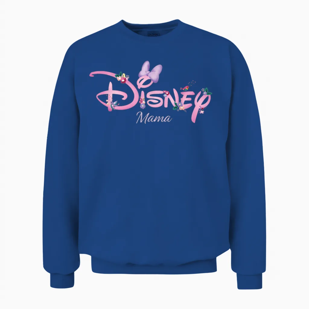 Disney Mama Minnie Mouse Logo Family Trip Mother's Day Gift T-Shirt, Black Unisex Sweatshirt in Royal