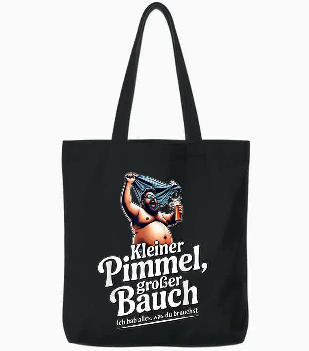 Kleiner Pimmel Großer Bauch , Malle Party , Jga Tote Bags in Black