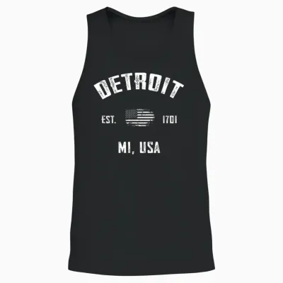 Detroit Unisex Tank Top - Black