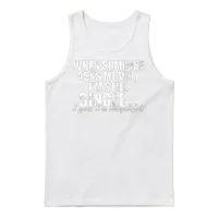 Single on Valentines Day Funny Meme Unisex Tank Top - White – 1