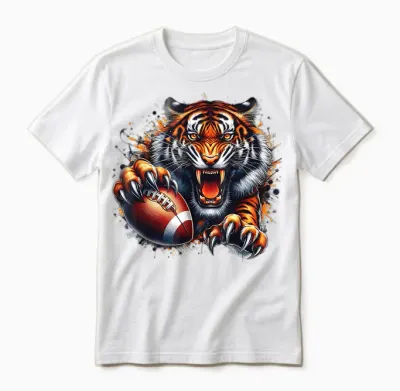 Touchdown American Football Game Day Thanksgiving Tiger Cool Unisex T-Shirt - White