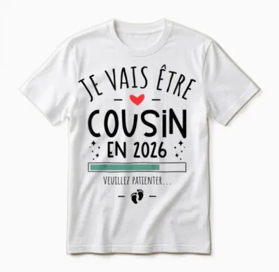 Child I Will Be Cousin in 2026 - Pregnancy First Unisex T-Shirt - White