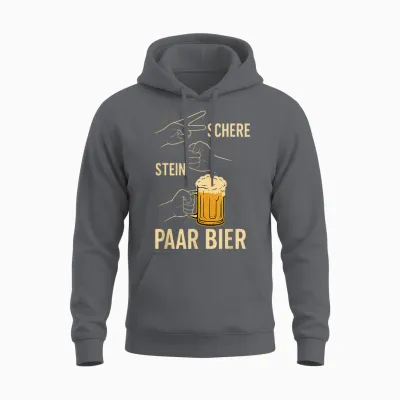 Pair of Beer Scissors Funny Beer Drinker Motif T-Shirt, Black, S Unisex Hoodie - Charcoal