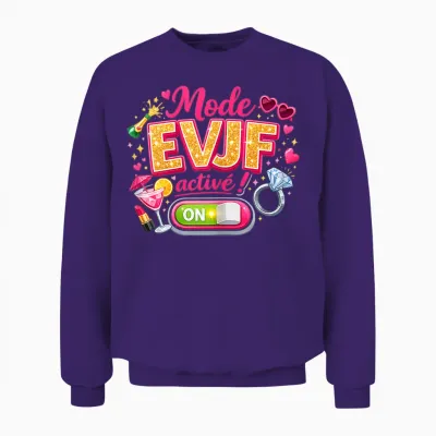 Evjf Women's Future Bride Wedding Original Fashion Evjf Activated Unisex Sweatshirt - Purple