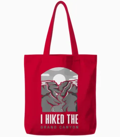 Funny Hiking Hiker Gift Tote Bags - Red