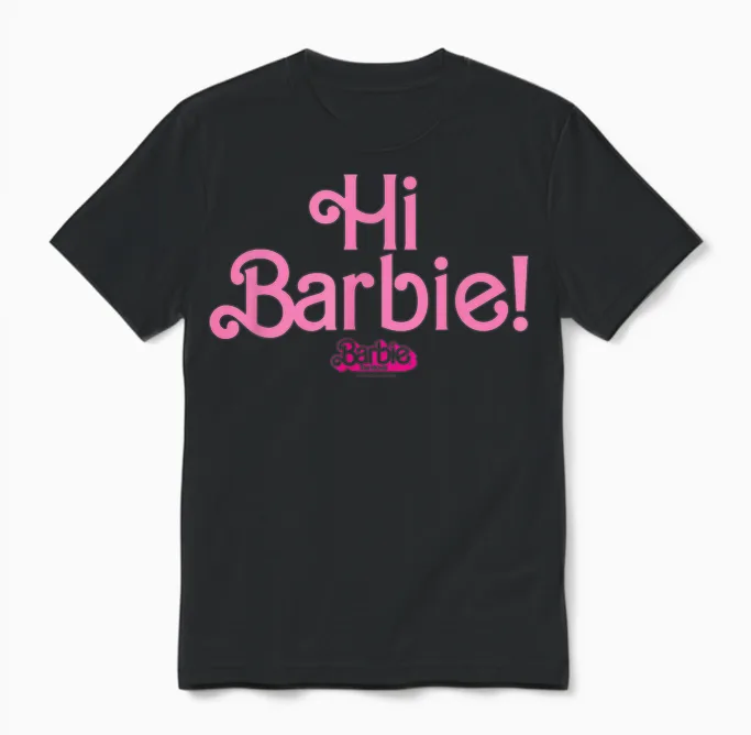 Barbie the Movie - Hello Barbie! T-Shirt, Black Unisex T-Shirt in Black