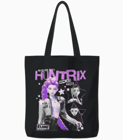 Kpop Demon Hunters Rumi Vintage Y2k Style Tote Bags - Black