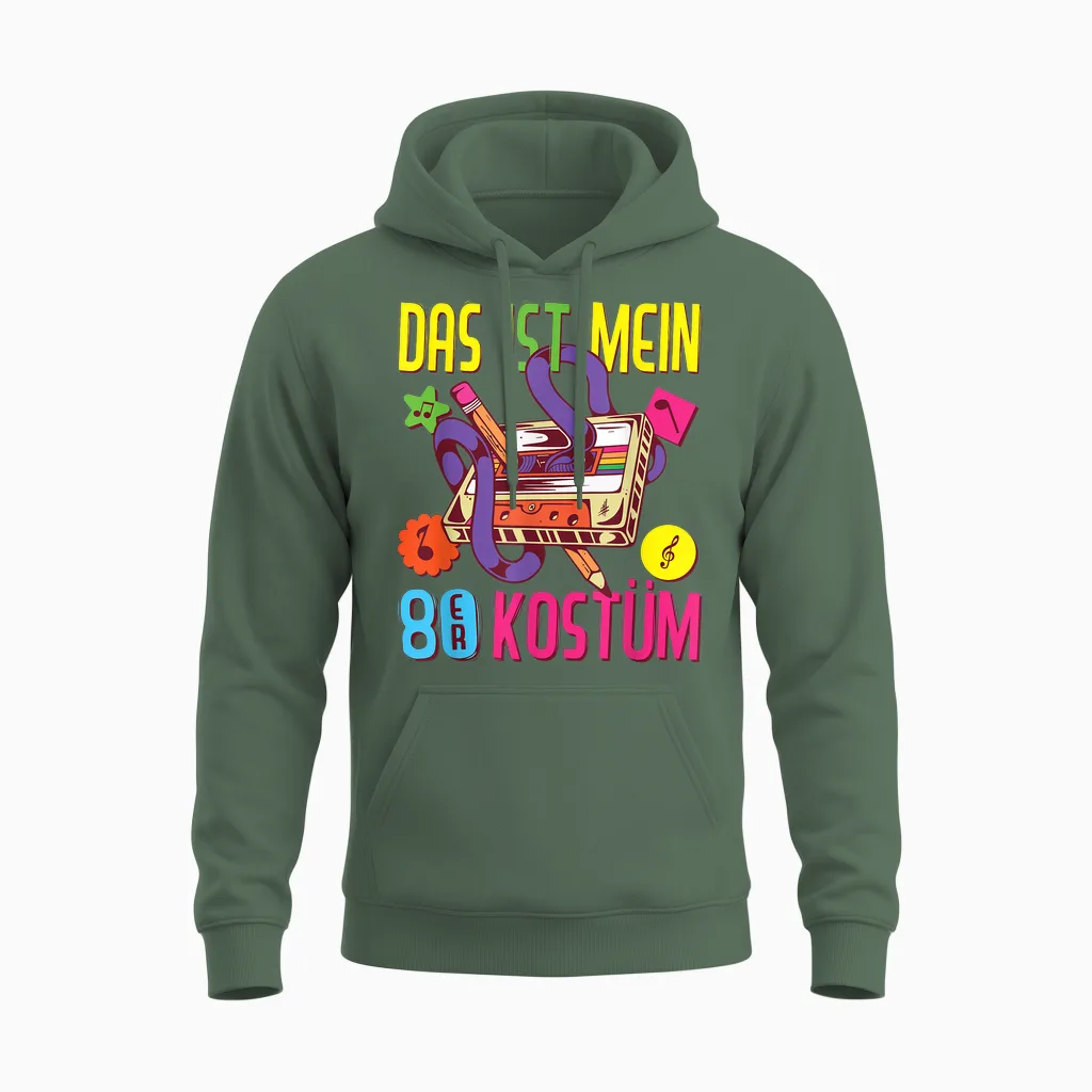 80er Jahre Outfit Damen Herren Das Ist Mein 80er Kostüm 1980 Unisex Hoodie in Military Green