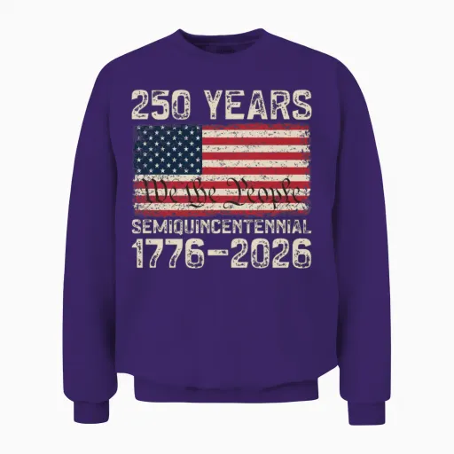 250 Years American Anniversary Us America 250th Unisex Sweatshirt in Purple