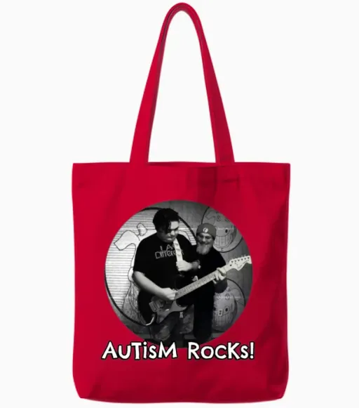 Autism Awareness Photo Avatar Tote Bags in Red