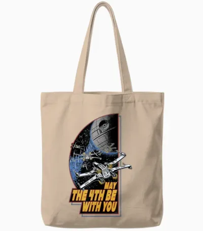 Star Wars Day May the 4th Be with You Vintage Space Battle Tote Bags - Natural
