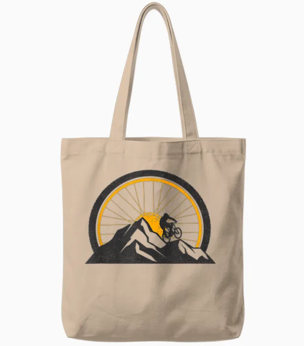Mountain Bike Mtb Clothing - Mtb Mountain Bike Tote Bags in Natural