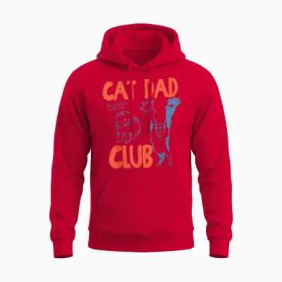 Cat Dad Club Life Is Better with Cats Father's Day Cat Dad Unisex Hoodie - Red