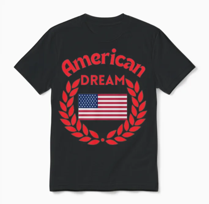 American Dream Usa Flag Original True Unisex T-Shirt in Black