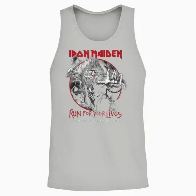 Iron Maiden Run for Your Lives Tour 2026 Santiago Ii Unisex Tank Top - Ash