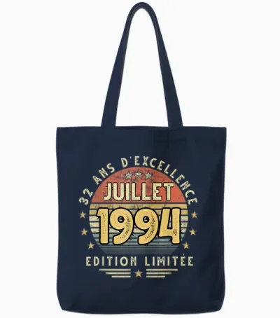 Juillet 1994 Cadeau Anniversaire Juillet 1994 32 Ans Homme Tote Bags - Navy