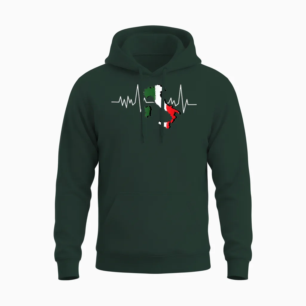 Italie Carte De Drapeau Italien Rythme Unisex Hoodie in Forest