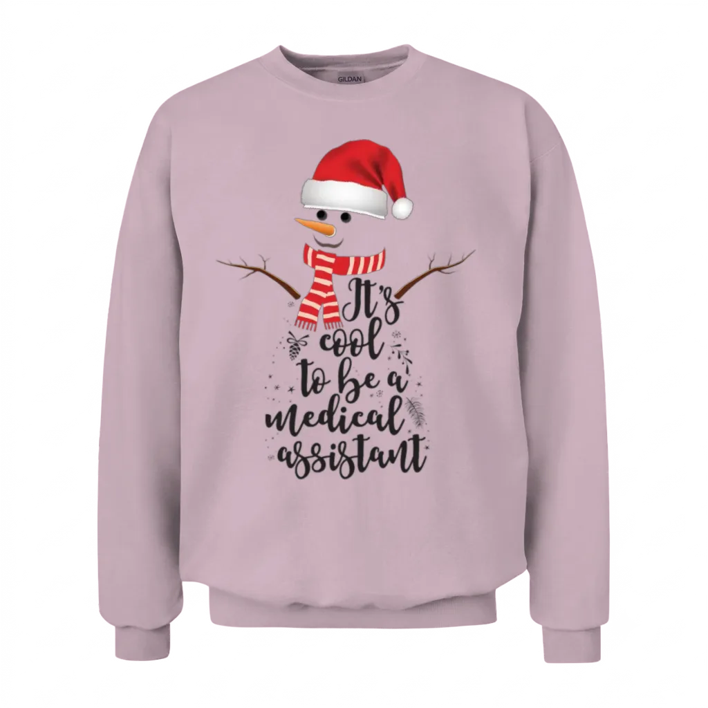 It's Cool to Be Medical Assistant Funny Christmas Unisex Sweatshirt - Light Pink
