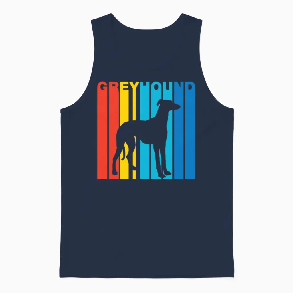 Retro Greyhound Unisex Tank Top - Navy