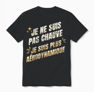 Je Ne Suis Pas Chauve Plus Aérodynamique - Humour Crâne Rasé Unisex T-Shirt - Black