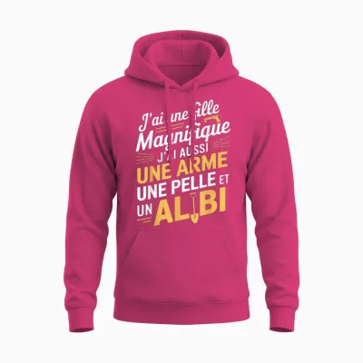 I Have a Daughter Beautiful Funny Gift for Dad T-Shirt, Black, S Unisex Hoodie - Heliconia