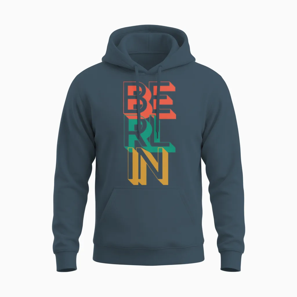 Retro Berlin Unisex Hoodie in Dark Heather