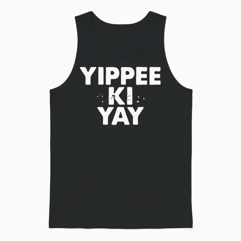 Yippee Ki Yay Unisex Tank Top in Black
