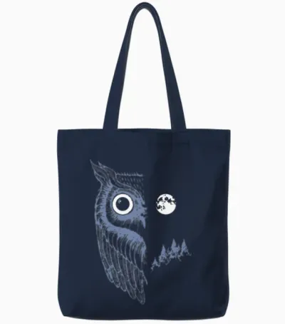 Night Owl Tote Bags - Navy